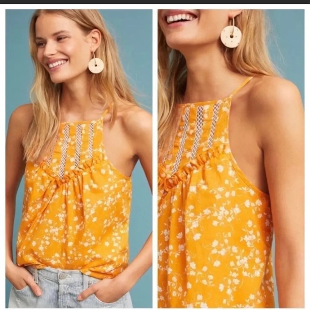 Set of 2 Maeve by Anthropologie Woven Tanks